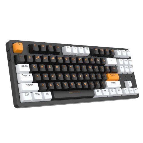 DAREU A87x PRO GASKET TRI-MODE HOT-SWAP 87-KEY RGB BACKLIT MECHANICAL GAMING KEYBOARD WITH VIOLET GOLD PRO / SKY V3 SWITCH. 