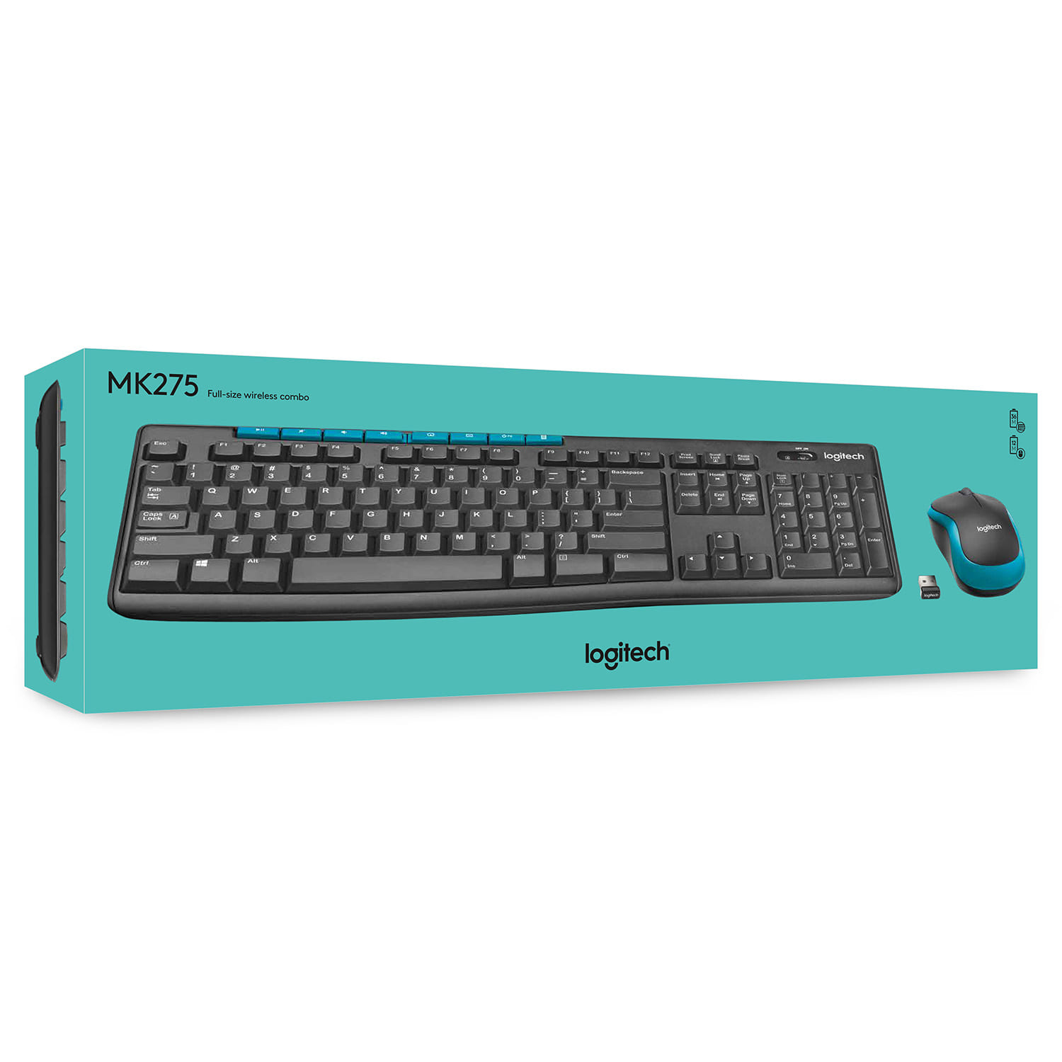 Logitech MK275 Wireless Keyboard and Mouse Combo,  2.4 GHz Wireless, Compact Wireless Mouse, 8 Multimedia & Shortcut Keys, Black. 