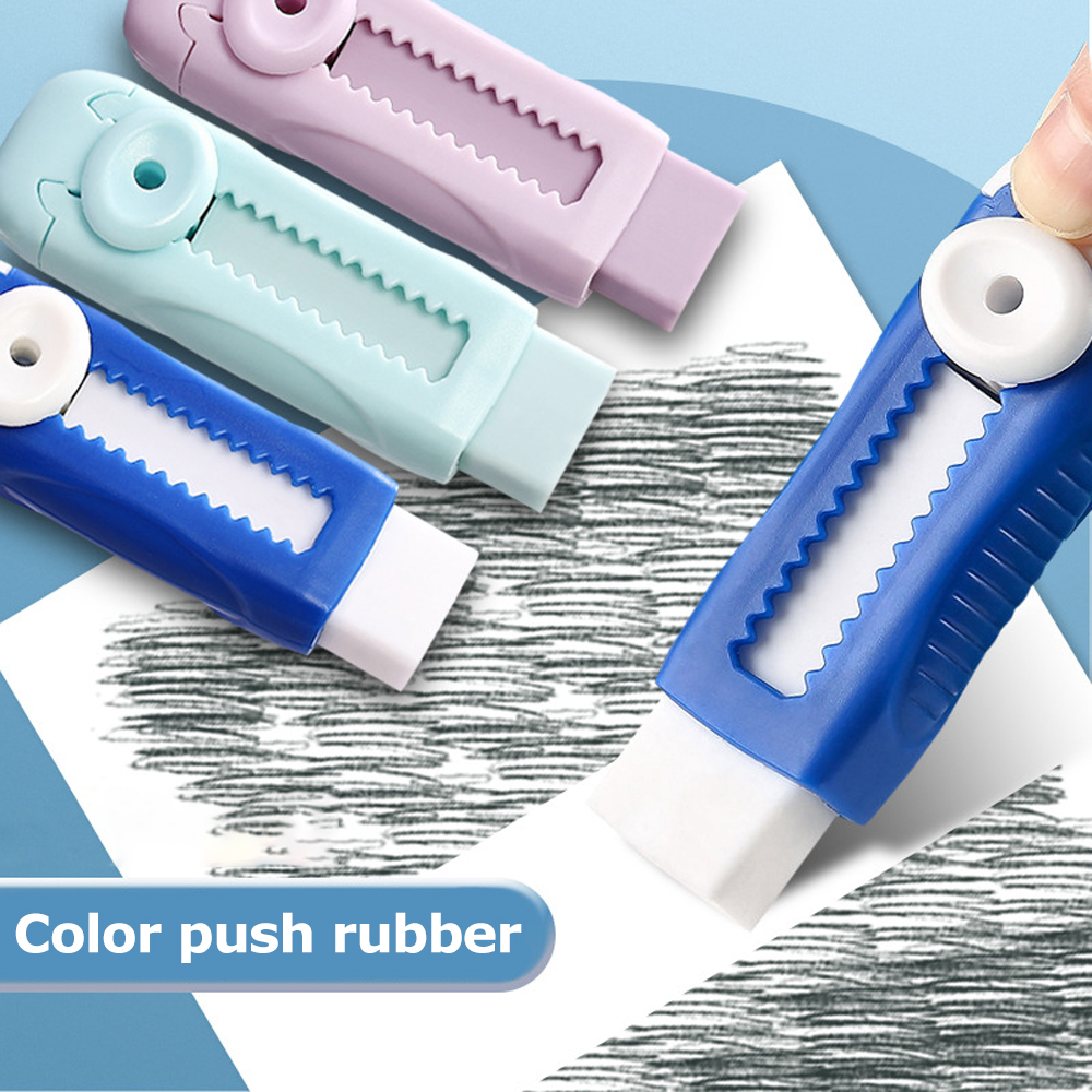 Useful Mini Portable Push And Pull The Eraser Morandi Creative Retractable Replacement Core Eraser For Drawing Writing Exams School Stationery Supplies 1Pcs