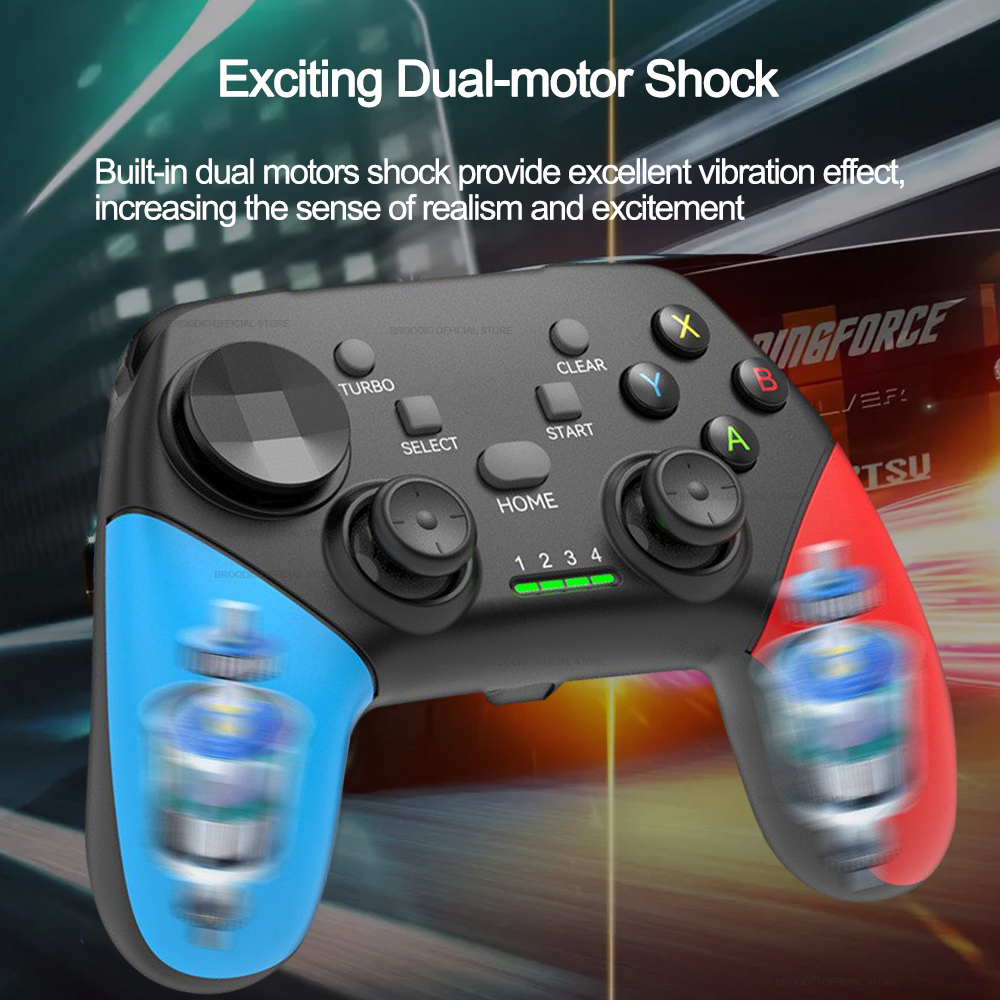 BROODIO Bluetooth Game Controller 2.4G Wireless Gamepad For Nintendo Switch Apple PS3 PS4 TV Box Games Android Phone PC Joystick. 