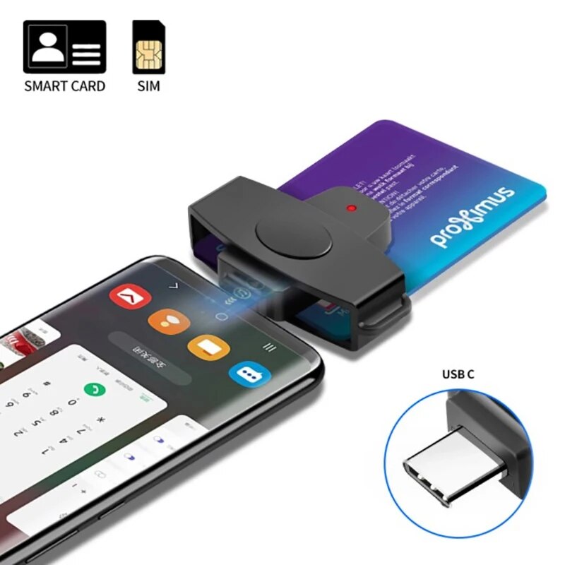 USB Type C Smart Card Reader Sim Cloner Type C Adapter For Dine Dni Citizen ID Bank EMV External For Mac/Android OS NEW. 