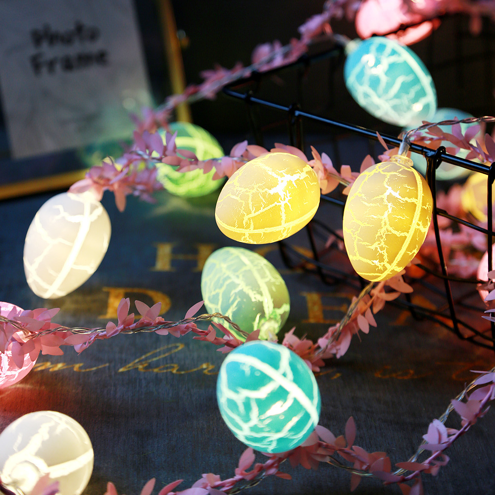 Easter decoration simulation rattan Easter egg string lights holiday party indoor box led lights Simple Fidelity design. 