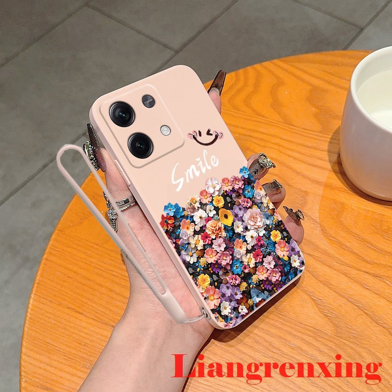Casing Xiaomi Poco X6 Pro 5G Poco M6 Pro 4G Redmi 13C 5G Poco M6 5G back cover phone case softcase liquid silicone protector smooth shockproof bumper cover new design cartoon smile ytxsh01. 