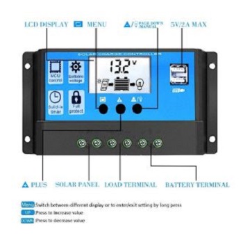 Solar Charge Controller 10A Usb - Solar Panel