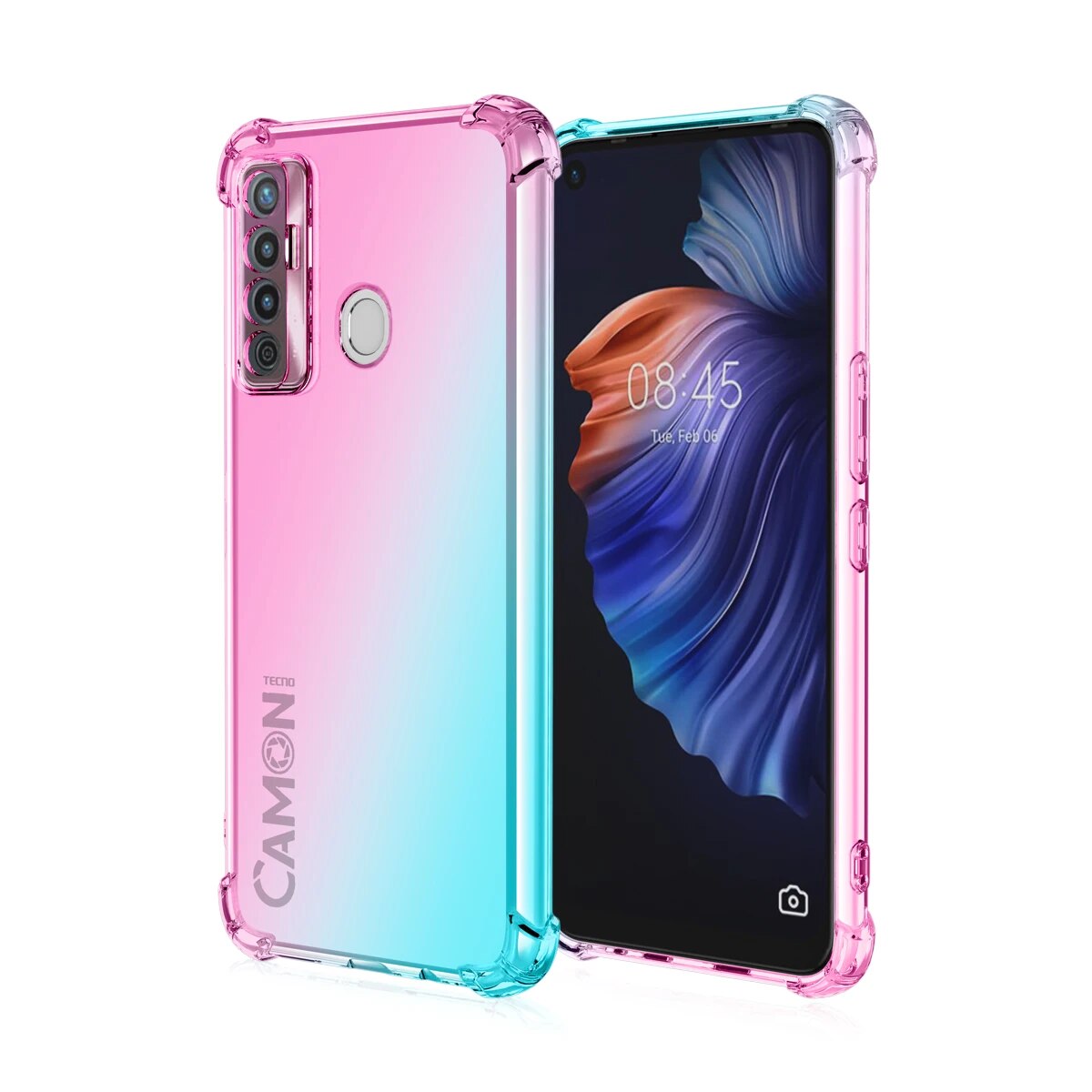 Phone Case for Tecno Pouvoir 4 Pro Tecno Pop 6 Go LC8 LC7 CD7,Hybrid Cute Gradient Soft TPU Bumper Flexible Drop Protectio Cover. 
