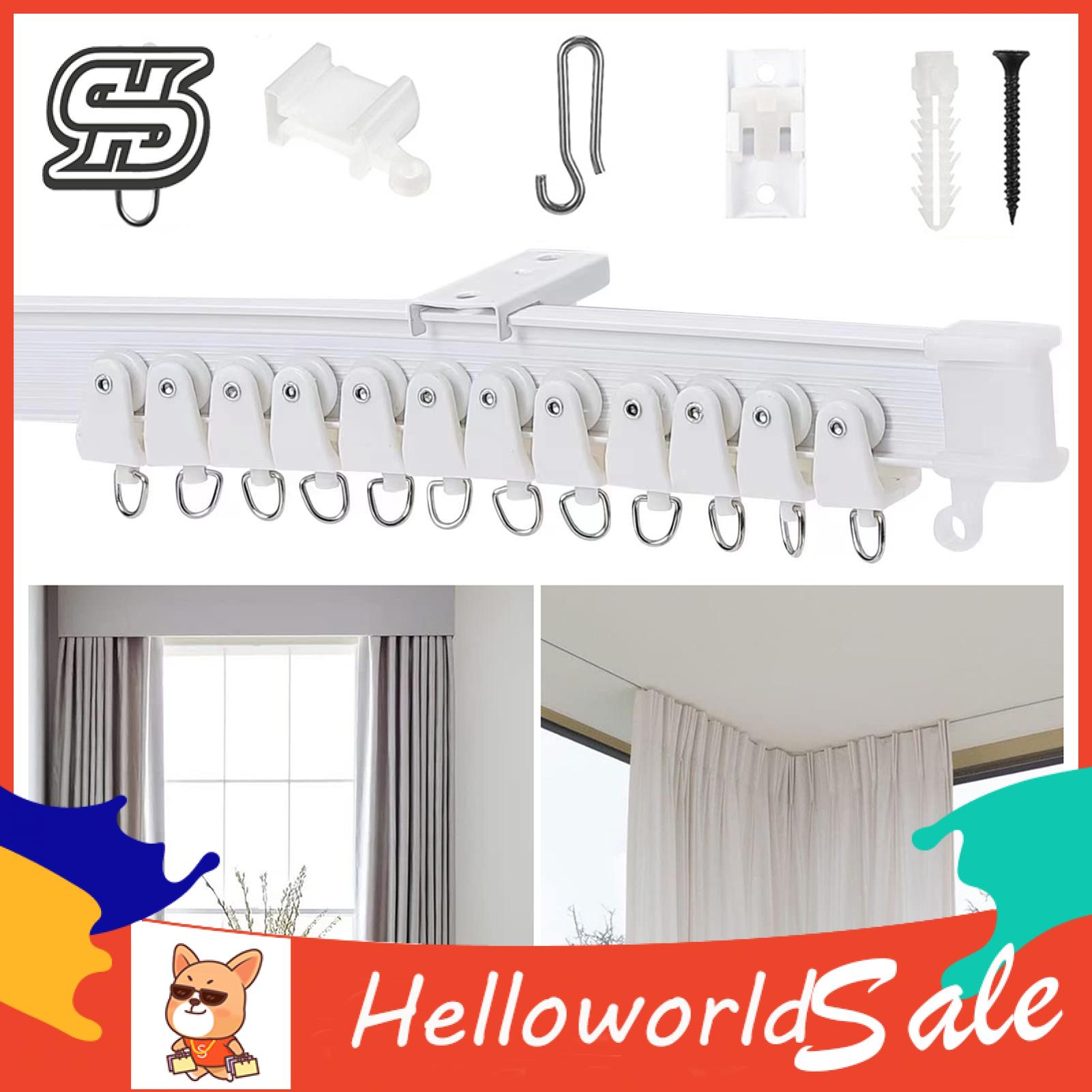 Hospital Bed Partition Curtain Track Flexible Ceiling Curtain Track System for Easy Room Divider Installation 1/3/5m Lengths Smooth Sliding Ideal for Rvs Bay Windows Complete Kit Included Bendable. 