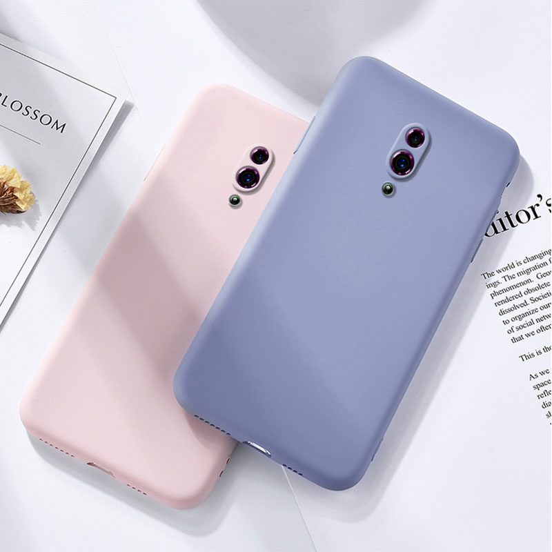 Sroof For OPPO Reno Liquid Silicone Macaron Candy Color TPU Shockproof Soft Phone Case Shell Protector Back Cover. 
