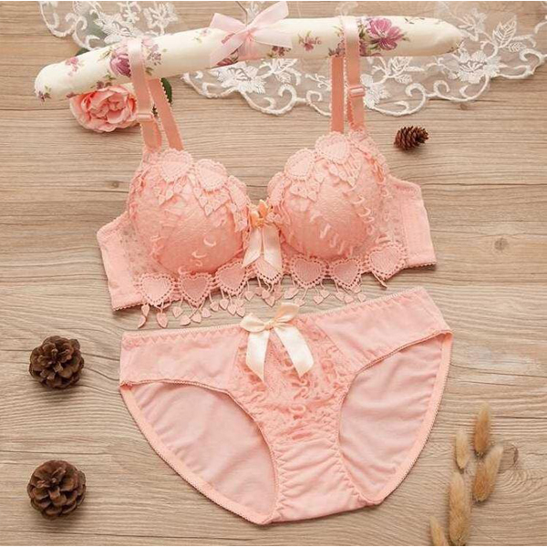 Full lace cute and fresh bra penty set