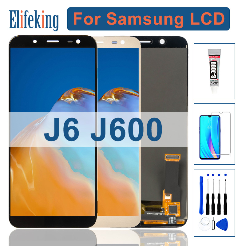 Screen For Samsung Galaxy J6 2018 J600 J600F J600Y SM-J600F/DS J600G LCD Display Touch Screen Assembly Replacement with GlueTool