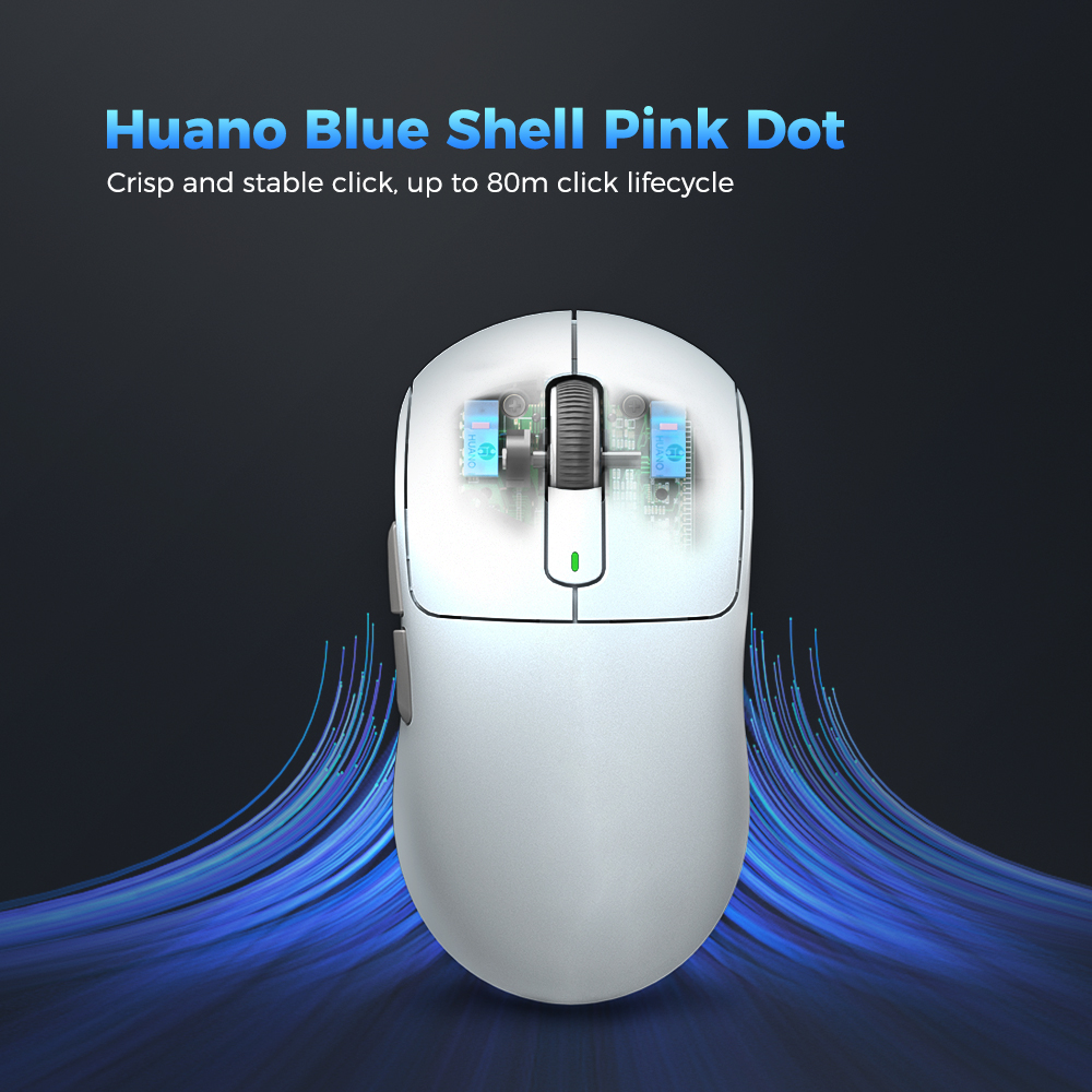 Kysona M600 PAW3395 White Wireless Gaming Esports Mouse 55g 26000DPI 6 Buttons Optical PAM3395 Computer Mice For Laptop PC. 