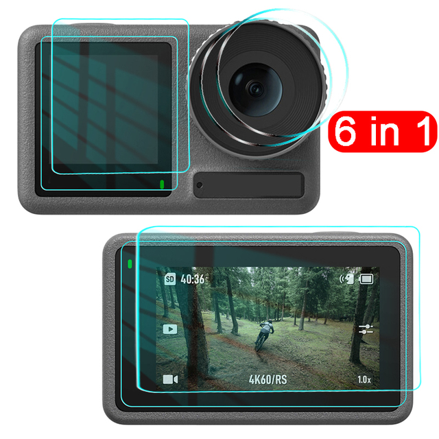 Tempered Glass for DJI OSMO Action 4 Front Back Screen Protector Camera Lens Cover Anti-scratch Protective Film for DJI Action4. 