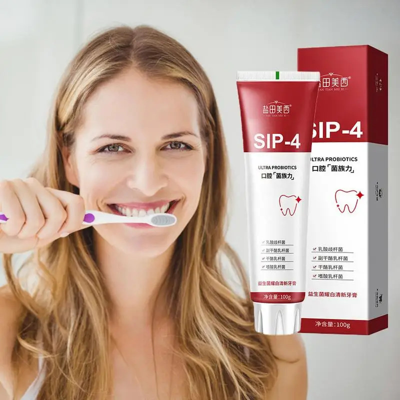 Sip-4 Probiotic Whitening Toothpaste Brightening & Stain Removing Sp-4 Probiotic Toothpaste Fresh Breath Teeth Whiten Toothpaste. 