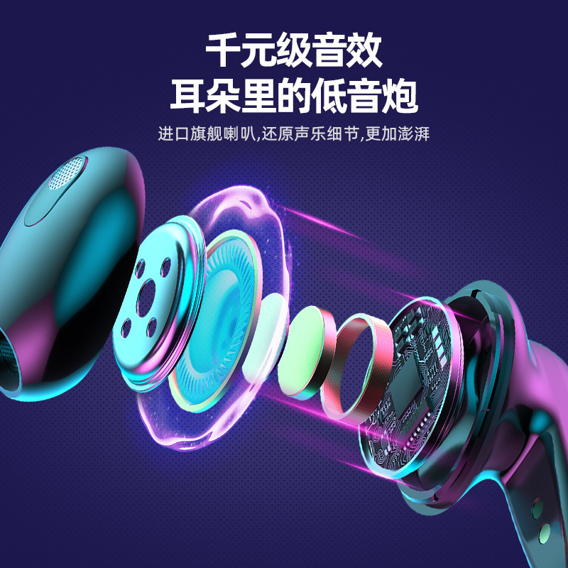 Cross-border G10 tws game in-ear wireless bluetooth headset 5.2 stereo no-delay light-emitting e-sports hand tour. 