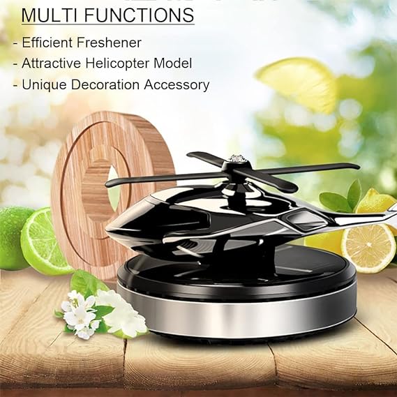 Solar Powered Rotating Helicopter Aromacure Furnishing Air Freshener Tablet for Car Interior. 