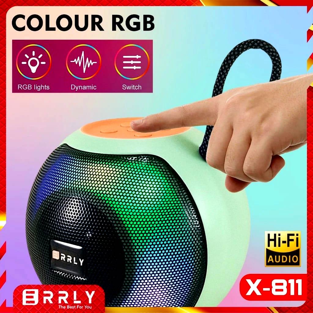 New X-811 Speaker Type-C Fast Charging LED Colorful light RGB home music Bluethooth Speaker Outdoor Waterproof HiFi Super bass Bt Wireless Mini portable Speaker with Bluetooth, FM Radio, AUX, TF Memory Card Reader and USB Pen Drive. 