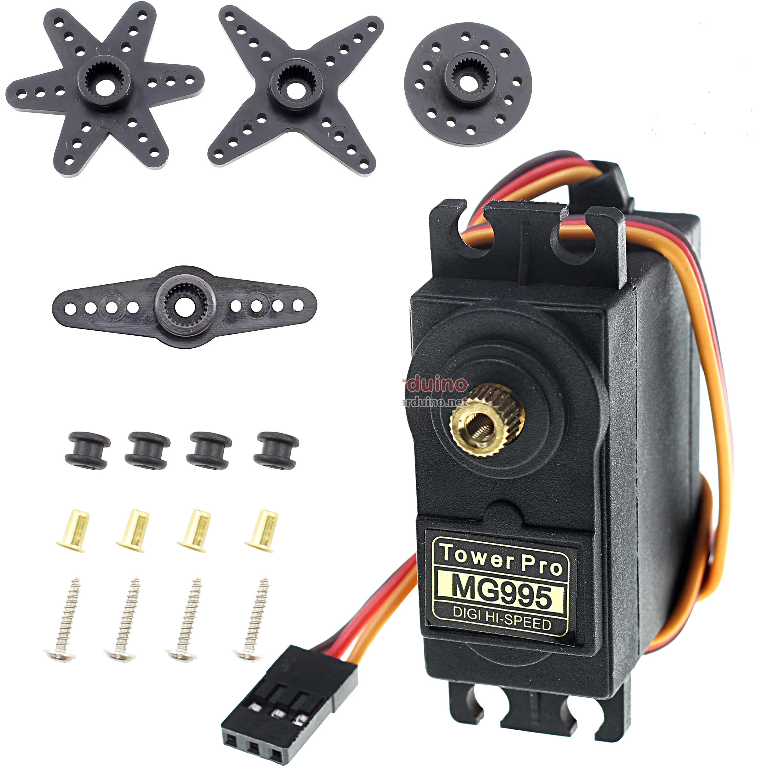 180 Degree MG995 Servo Motor High Torque Servo Motor MG995 Metal Gear 180° Rotation Standard Quality MG995 Gear Motor Tools Sets. 