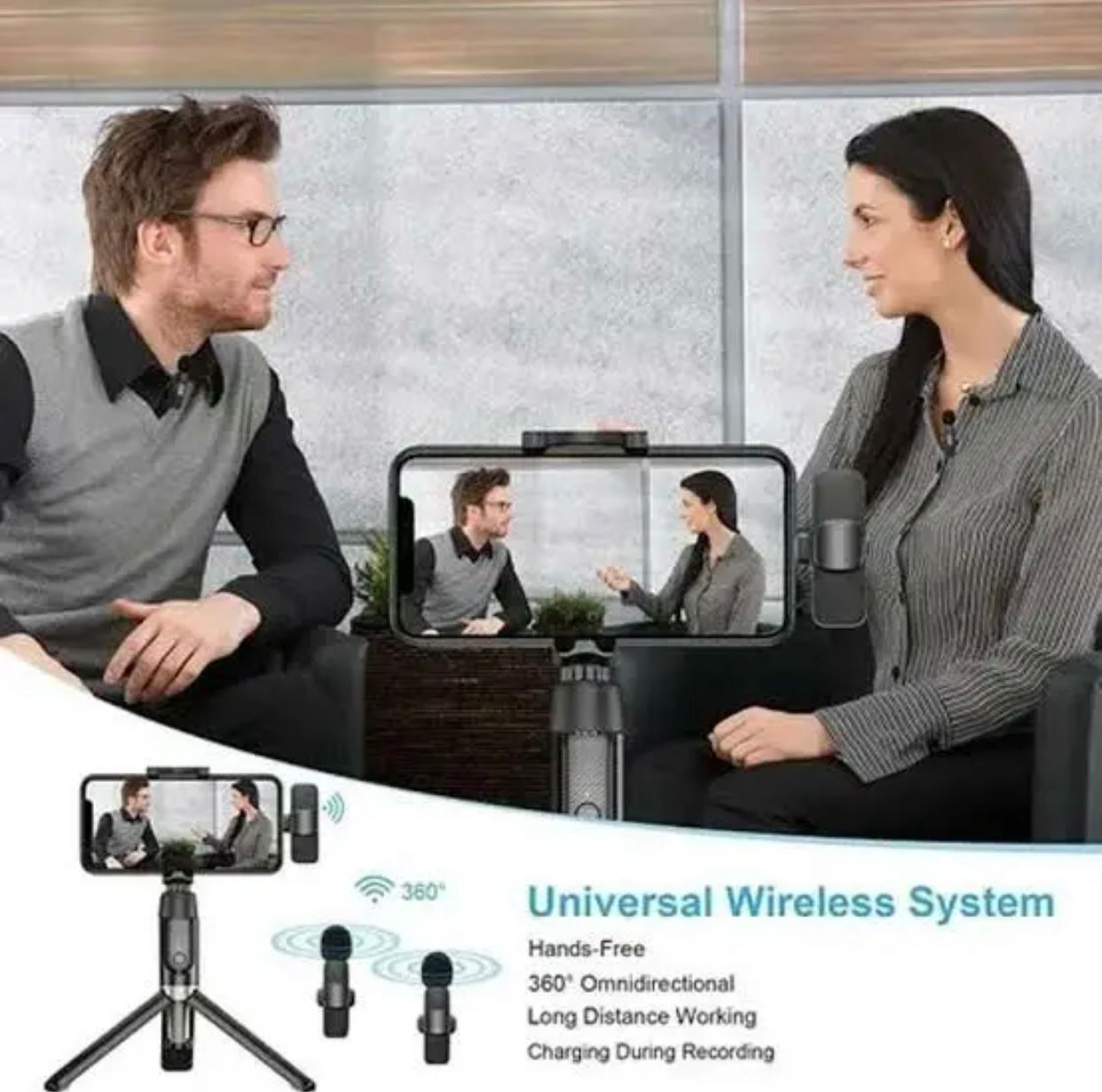 Best Selling Wireless Microphone K9 Duel Mic For Type C And IOs NOise Reduction.. 