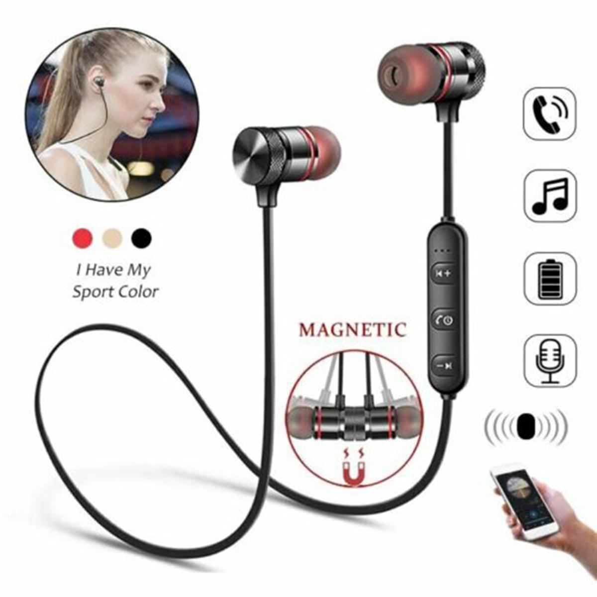 Magnetic Sports Headsets Stereo Music Earbuds Wireless Bluetooth