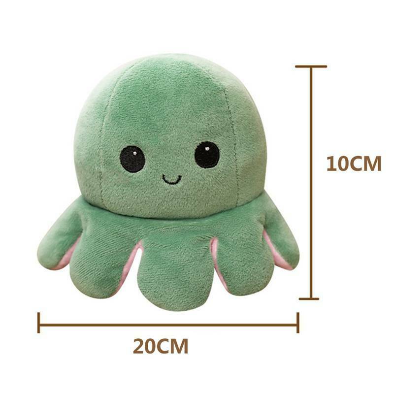 Reversible Flip Stuffed Octopus Plush Doll Soft Simulation Reversible Plush Toy Double-sided Color Flip. 