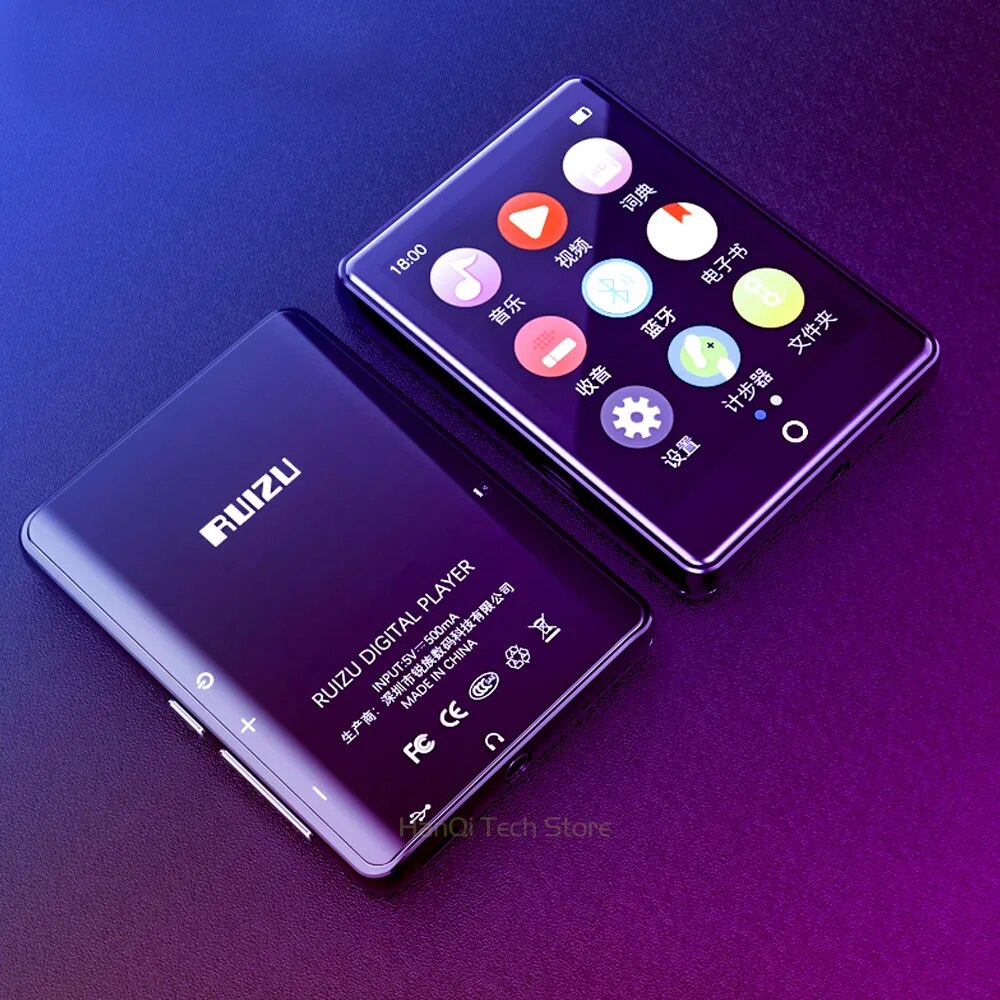 RUIZU M7 Bluetooth MP3 Player With Speaker 8GB 16GB Touch Screen Portable Music Player Support FM E-Book Video Recorder TF Card. 