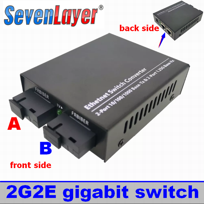 Computer Network Connection Box 2G2E 2 RJ45-2Lan E UTP 2 SC 2F0 Port   Gigabit-10 / 100 / 1000M