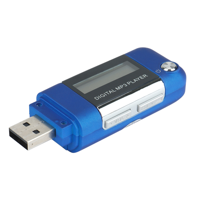 10X Mp3 Player 4GB U Disk Music Player Supports Replaceable AAA Battery, Recording (Blue). 