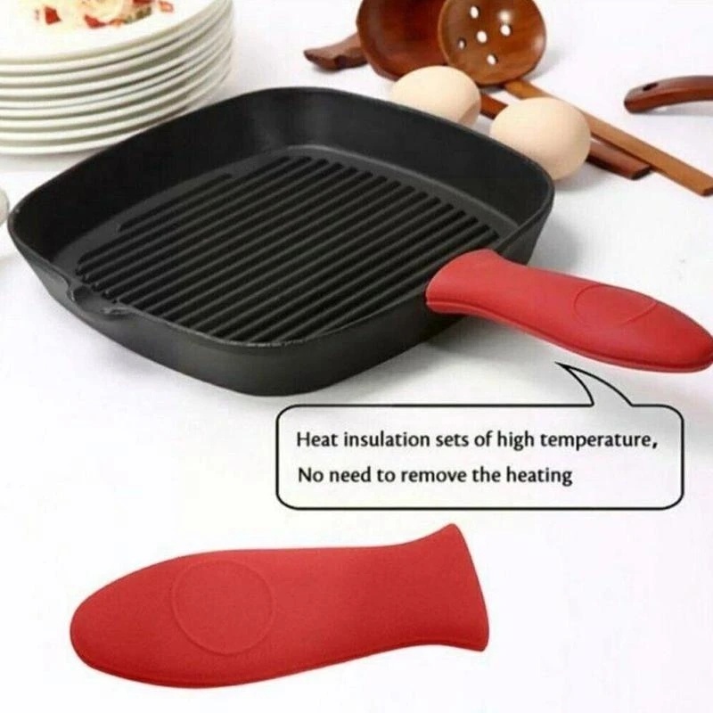 1Pc Kitchen Soft Silicone Heat-resistant Scald-proof Handle Non-slip Pot Handle Tool. 