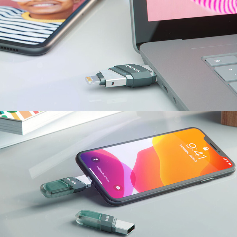 Sandisk iXPAND USB 3.0/USB 3.1 OTG Flash Drive 64GB Lightning to Pen Drive 128G 256GB U Disk For iPhone iPad iPod Memory Stick. 