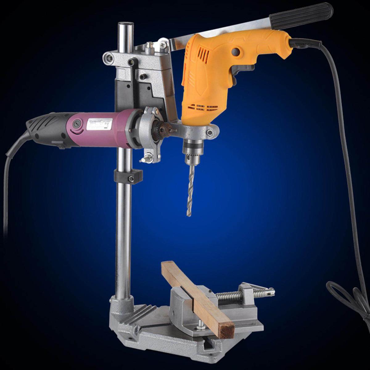 Drill Press Stand for Hand Drill,Adjustable Bench Clamp Drill Press Floor Stand Workbench Repair Tool for Drilling Collet Workshop Aluminum Base