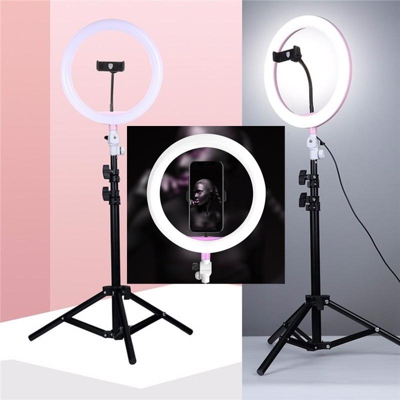 8 inch LED Ring Light with Stand Lighting Kit 10 Level Brightness for Live - 20cm. 