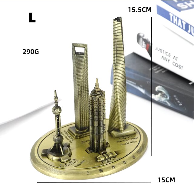 Shanghai Skyline Architecture Model Replica - Collectible Souvenir Building Decoration for Office or Home. 