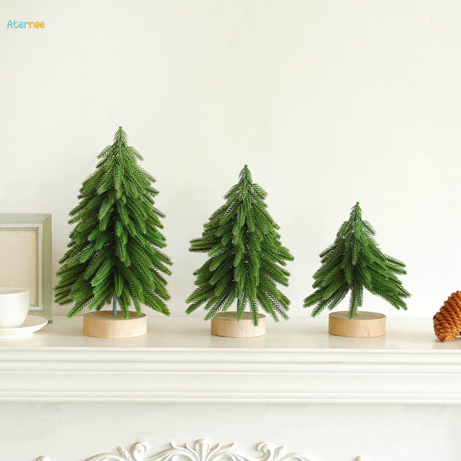 Flocked Christmas Tree Tabletop Miniature Artificial Christmas Tree for Home without Snow Size M