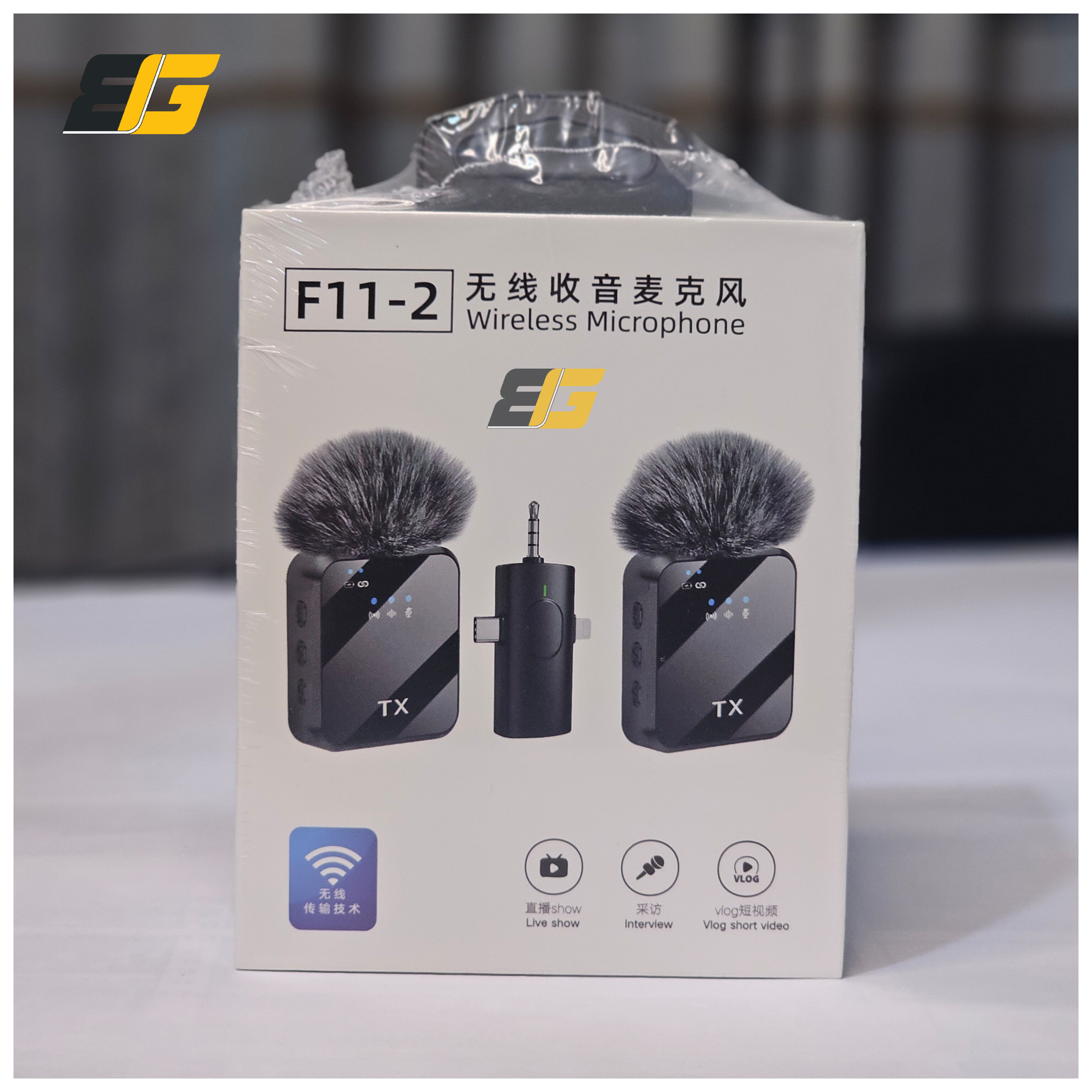 F11-2 Wireless Collar Microphone for iPhone/Android/Type C with 99% Noise Cancellation. 