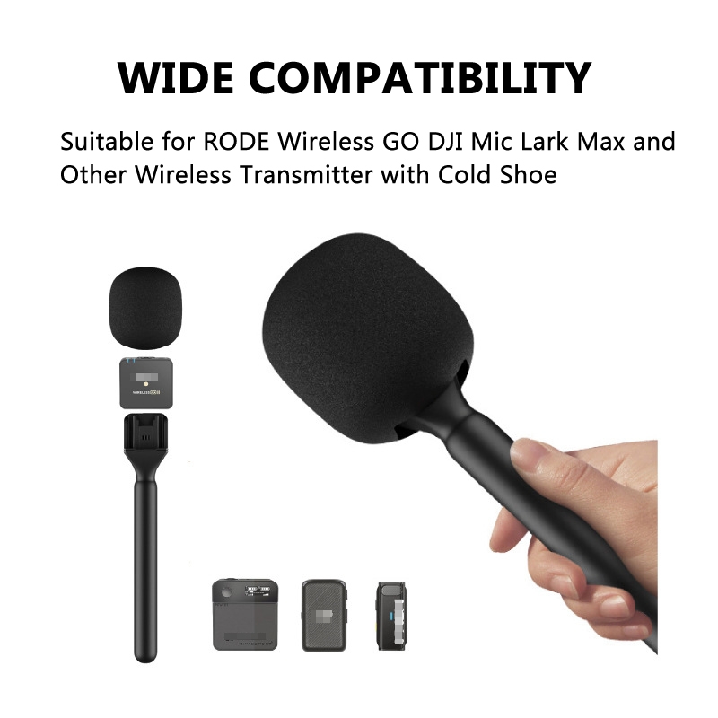 Microphone Interview Handle For DJI Mic / Moma / Rode Wireless Go / Relacart. 