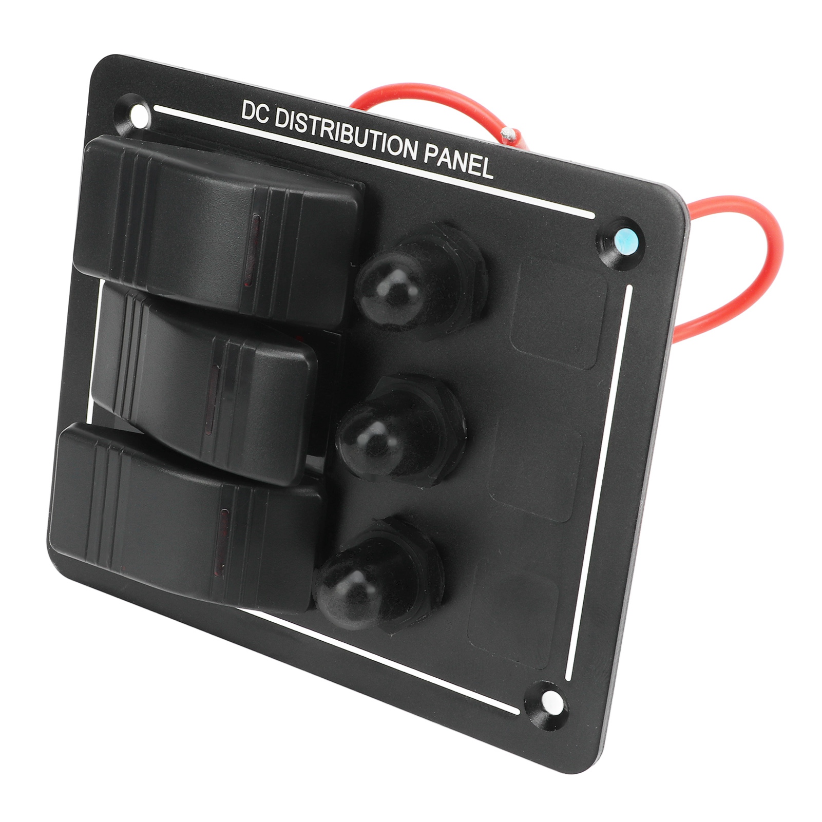 Marine Toggle Switch Panel, 3 Gang 12-24V IP66 Waterproof Red LED Indicator Multiple Protection Rocker Switch Panel Safe To Use for Yacht. 