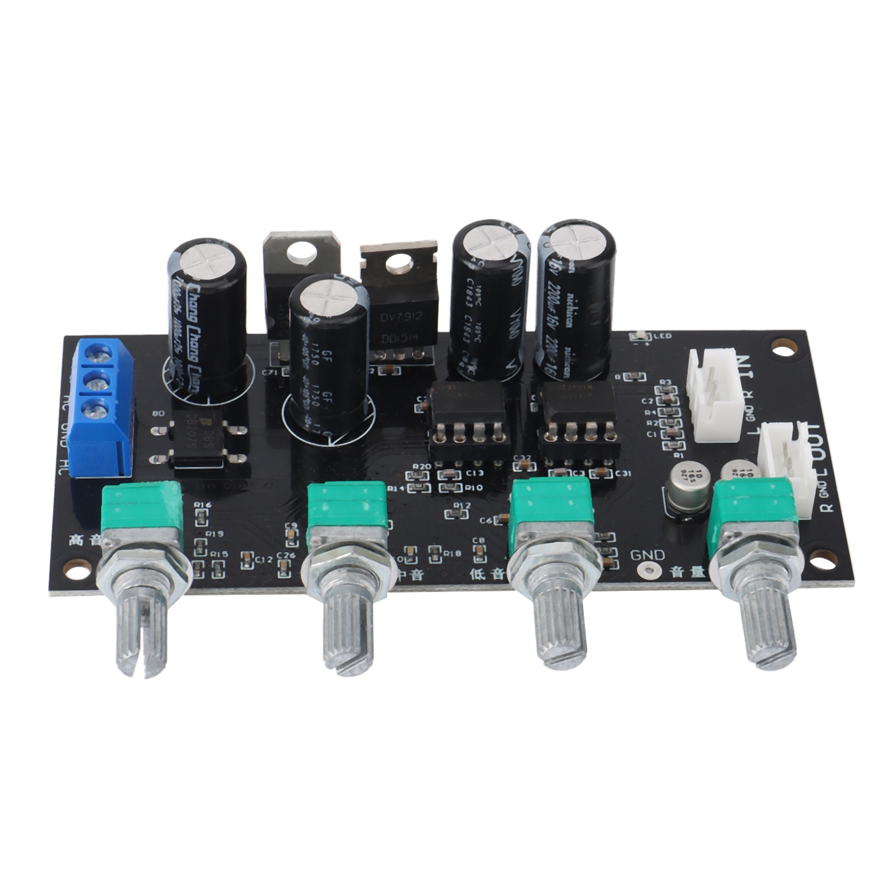 NE5532 Amplifier Tone Preamp Board Treble Bass Midrange Volume Tone Control Adjustment Pre-Amplifier, Fixed Version. 