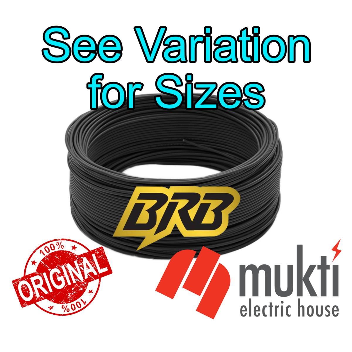 BRB Black Cable 40/76 Single Core 1.2RM Flexible PVC Insulated Circular Wire Copper Cord 4076