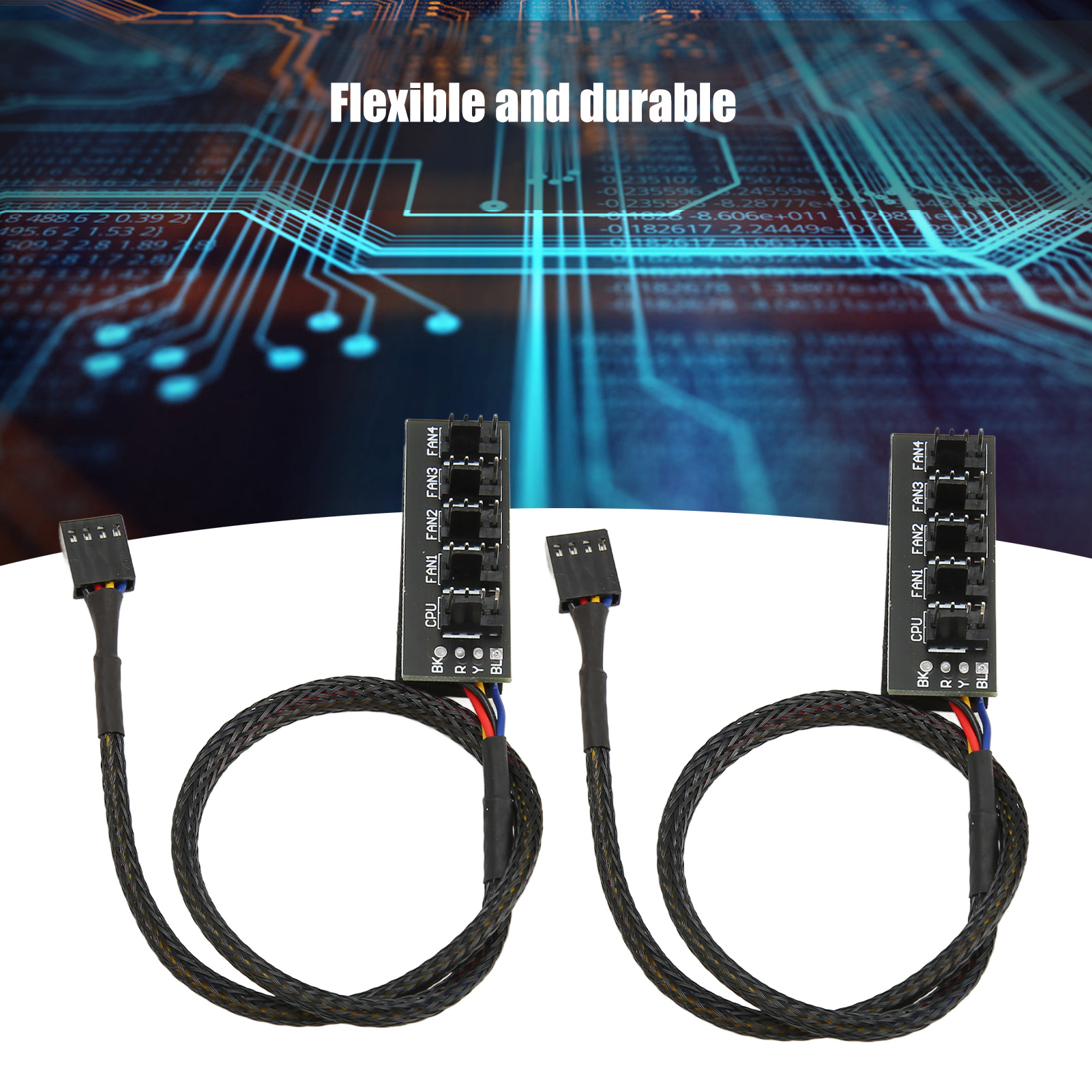PWM Fan Hub, 2Pcs PC Fan Hub 13.8in Cable Length for Desktop. 