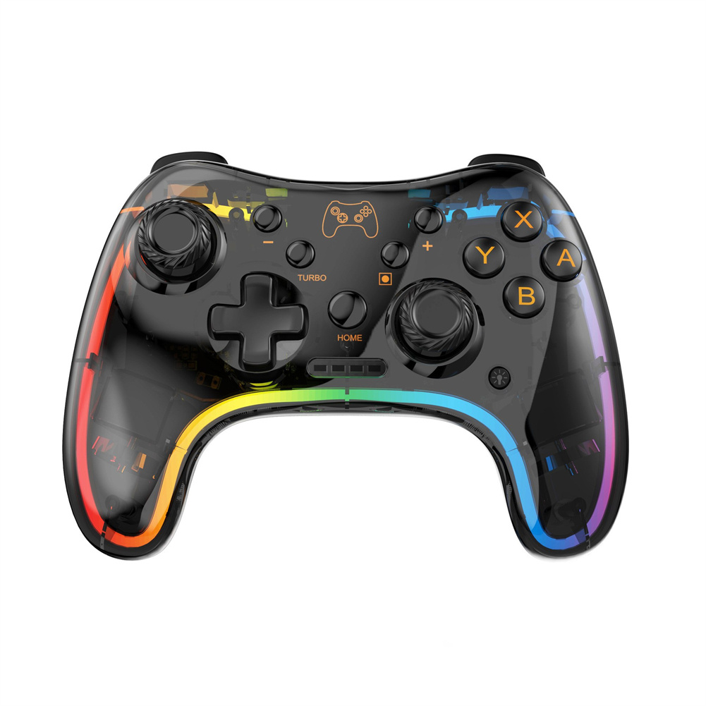 Wireless Transparent RGB Video Gamepads Game Controller Joystick STK-7039RG Compatible For Switch Pro Windows 7/8/10 And PC Steam.