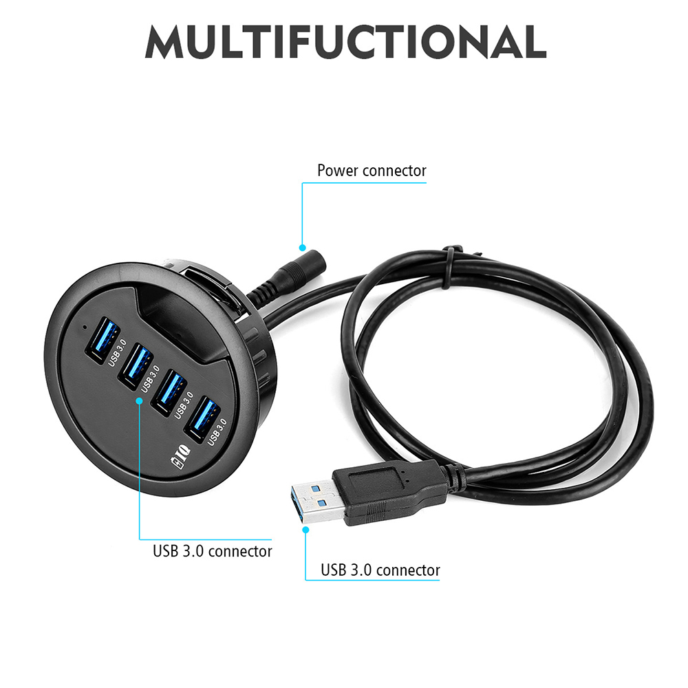 USB Desk Hub USB3.0 HUB With 2 Port USB3.0 2 Port Type C Adapter For Desktop PC/Notebook USB HUB Desk Mount USB 3.0 Splitter. 