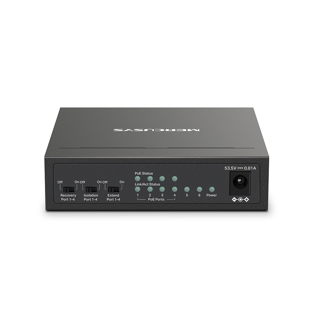 Mercusys MS106LP 6-Port 10/100Mbps Desktop Switch with 4-Port PoE+. 