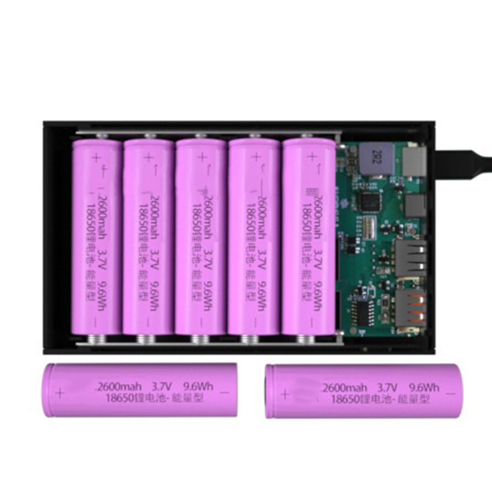 5 x 18650 Mobile Power Box Detachable 18650 Battery Holder Charging Box Charging 3.0 PD DIY Shell-3. 