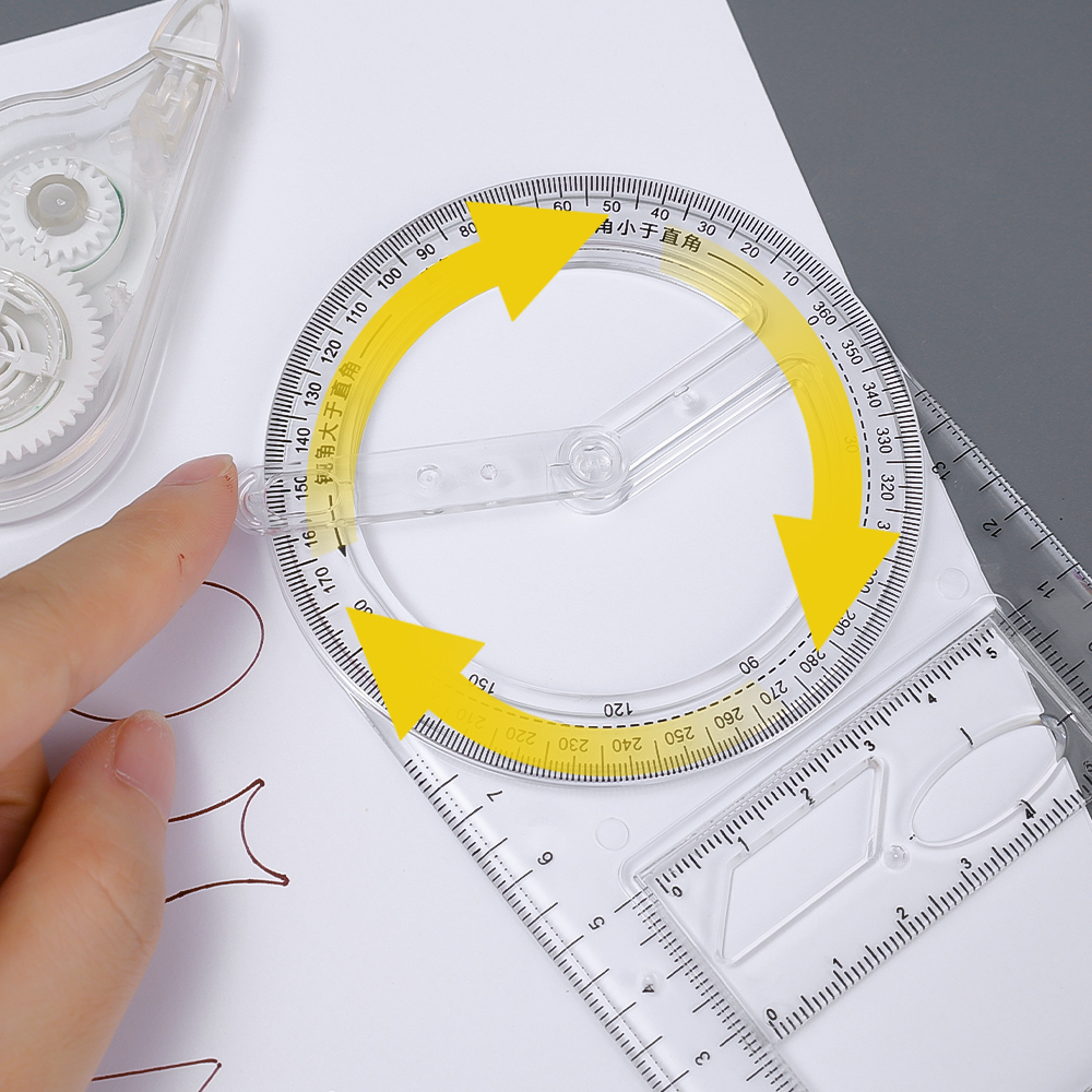 1/3Pcs Multifunctional Geometric Ruler Drawing Template Measuring Tool For Active Drawing Ruler School Office Supply Ruler. 