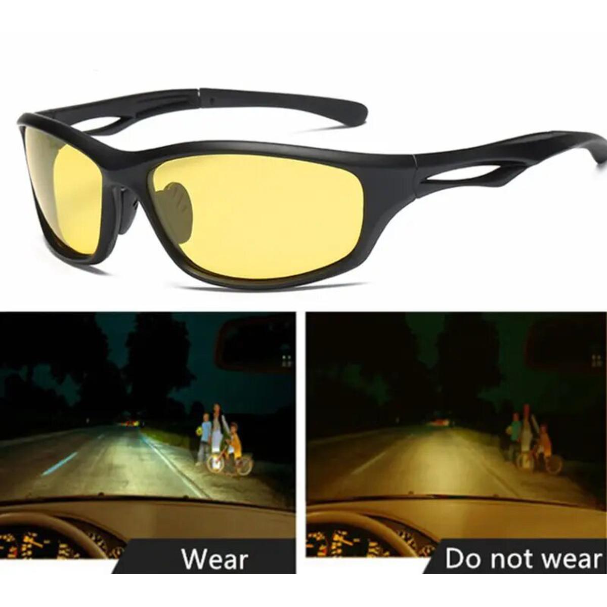 Night Driving Glasses Anti-Glare Night Vision Glasses Men Women, Sport  Night Sight Glasses for Running Cycling Fishing Driving, TR90