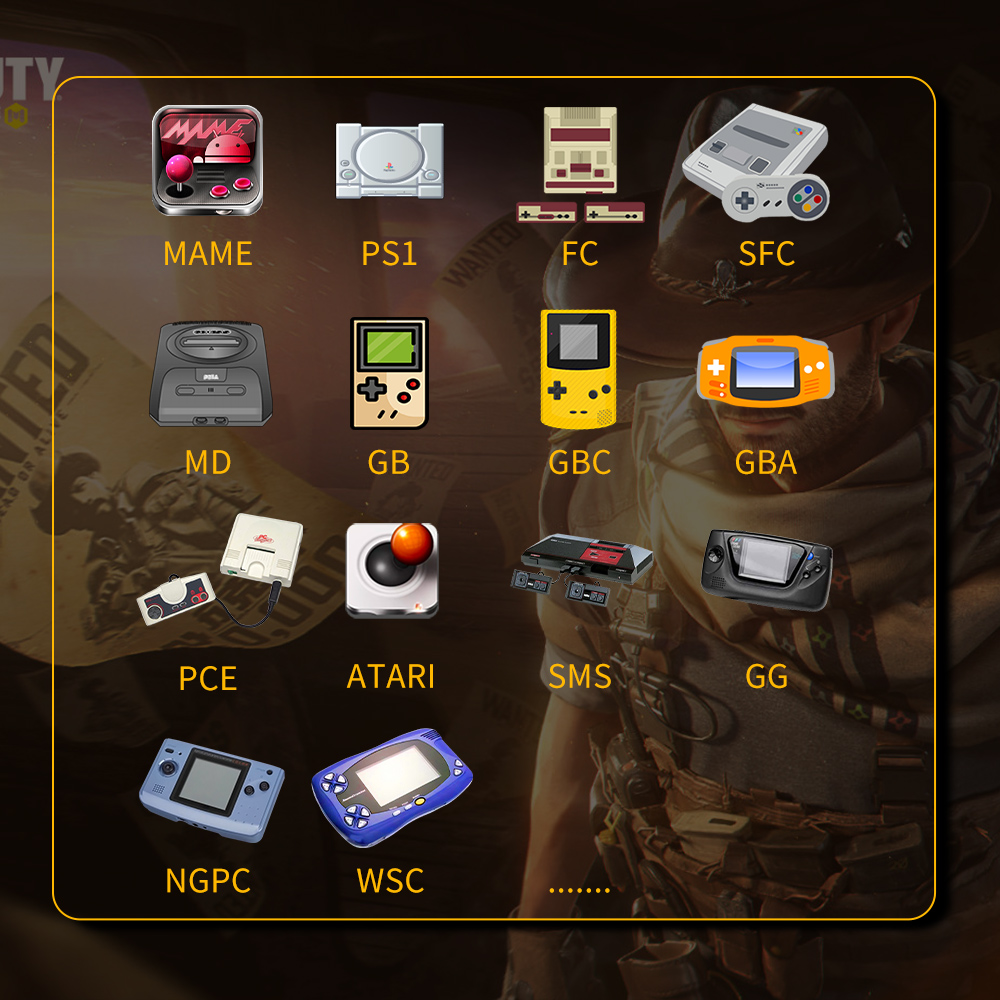 SF3000 Portable Handheld Game Console 4.5 Inch IPS Screen Retro Video -Option -2P-Option -2P. 