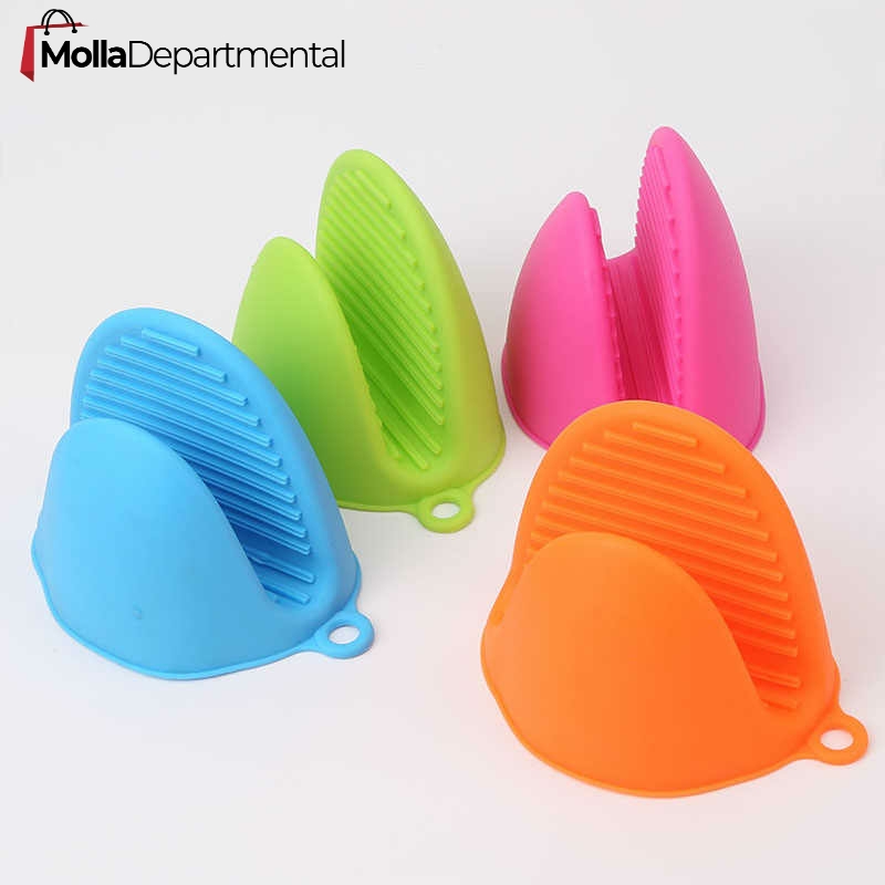 2 PCS Silicone Kitchen Organizer Insulated Heat Pot Clips Microwave Oven Gloves Hot Plate Clip Anti-scald Thicken. 