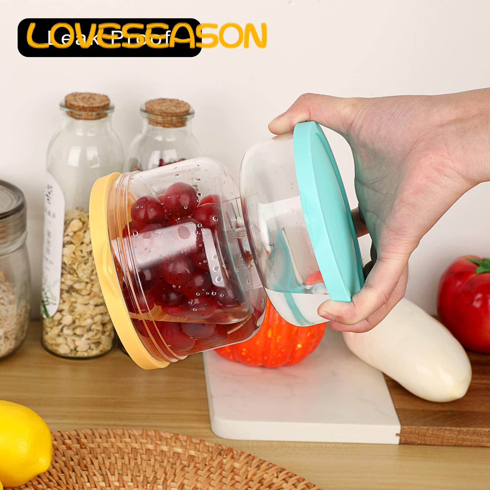 Loveseason Pickle Juice Separator Jar Transparent Clear Pickle Container Dry Wet Separation Jar. 