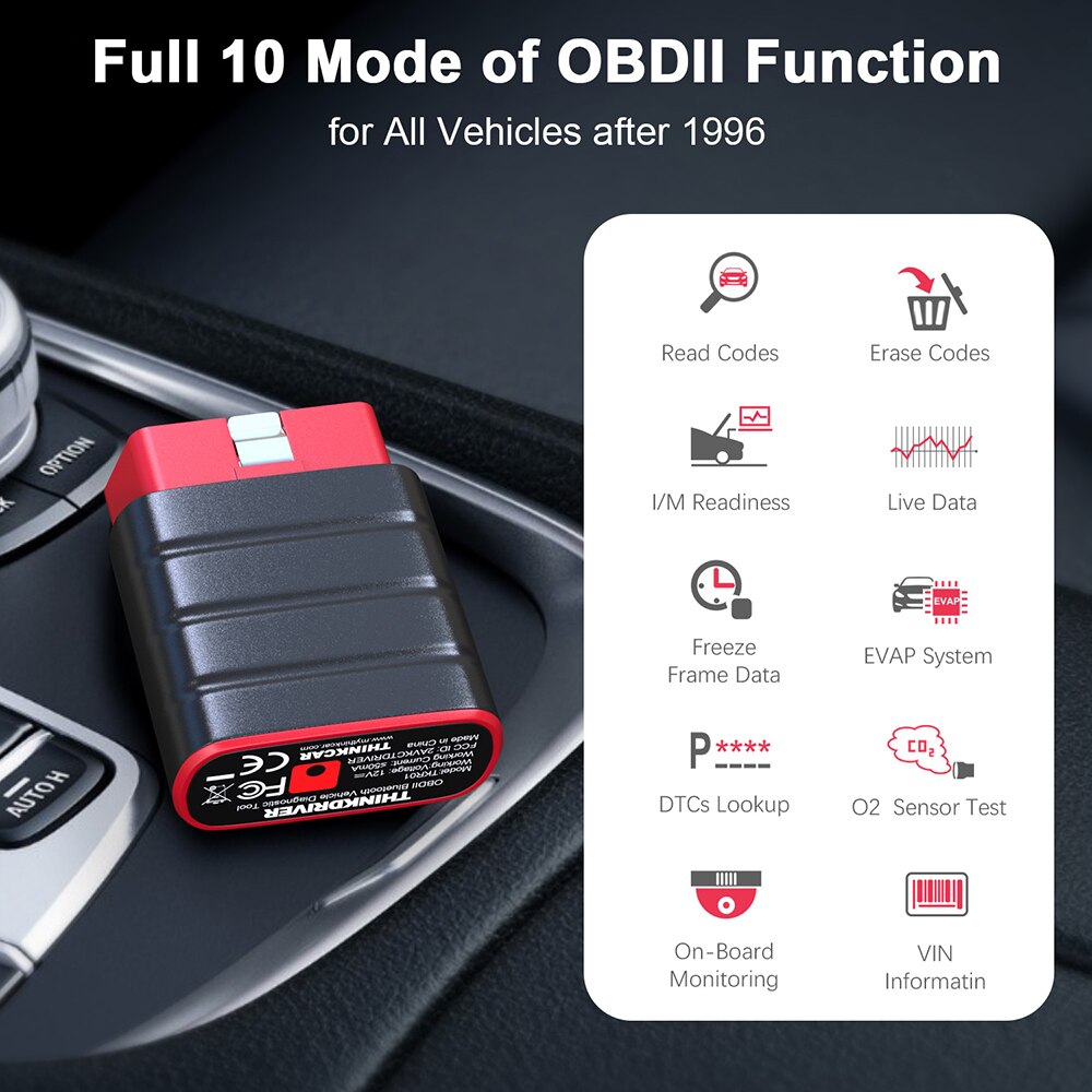 THINKCAR Thinkdriver Full System Professional Obd2 Automotive Scanner Bluetooth 15 Reset Functions OBD 2 Car Diagnostic Tool. 