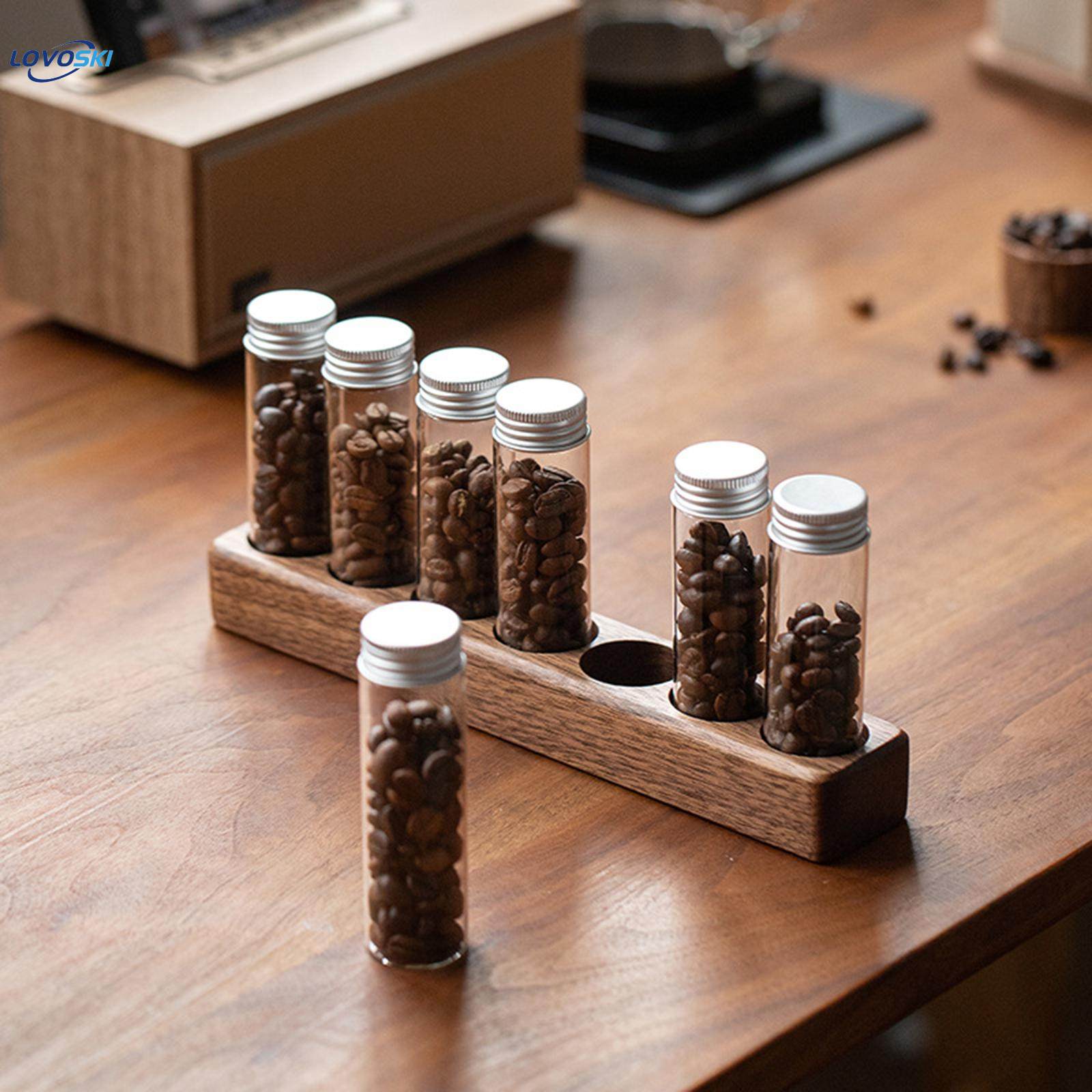 Single Dosing Coffee Bean Storage Tubes, Coffee Beans Storage Container Airtight Coffee Bean Cellars with Stand for Candy, Sugar, Nuts, Bar Pantry. 