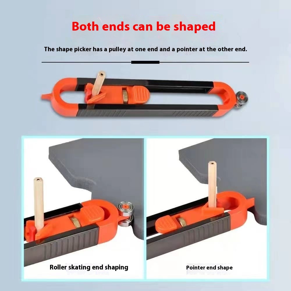 Scribe take shape artifact new contour gauge tile carpentry tool book tile irregular multi-function radian ruler. 